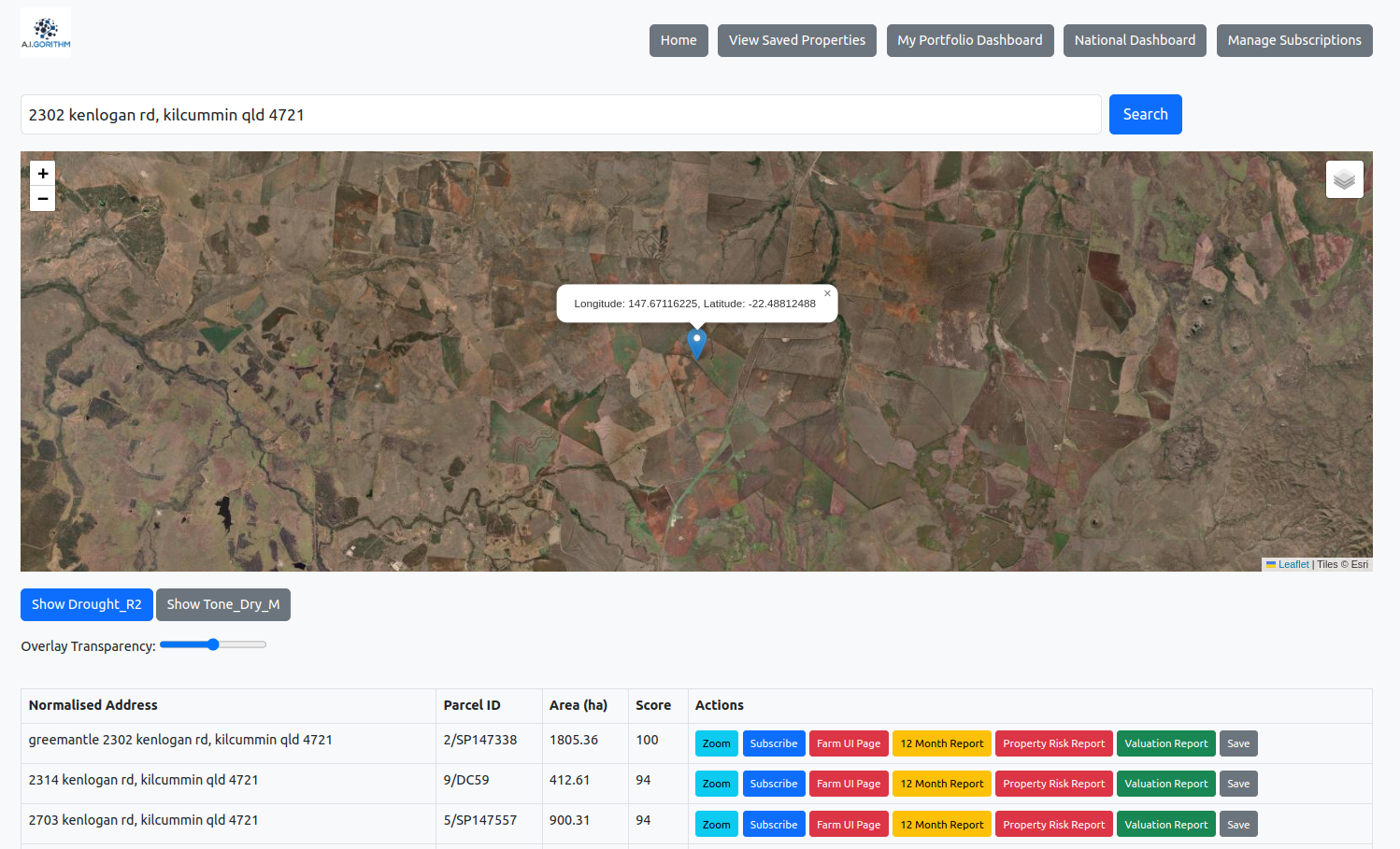 Search UI Screenshot